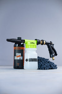 Hawkos Foam Starter Kit with Tommy Gun, Wash and Wax shampoo and wash mitt